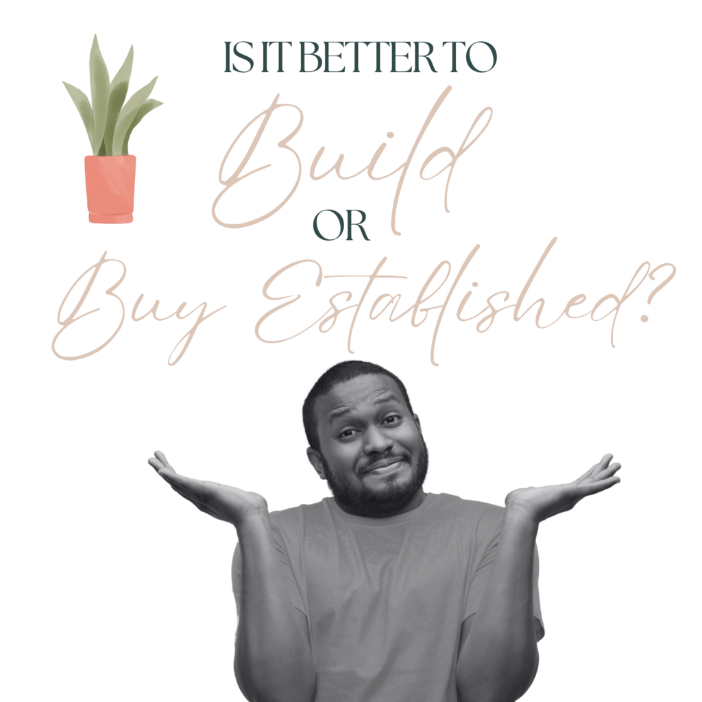 Is it better to build or buy established?